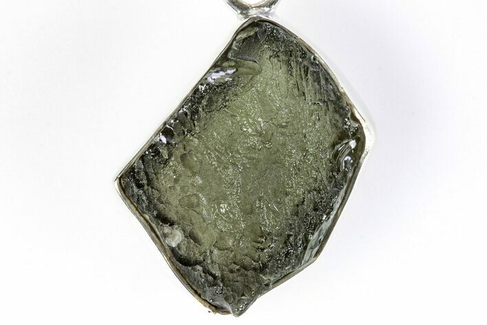 Green Moldavite Tektite Pendant ( g) - Czech Republic #256908